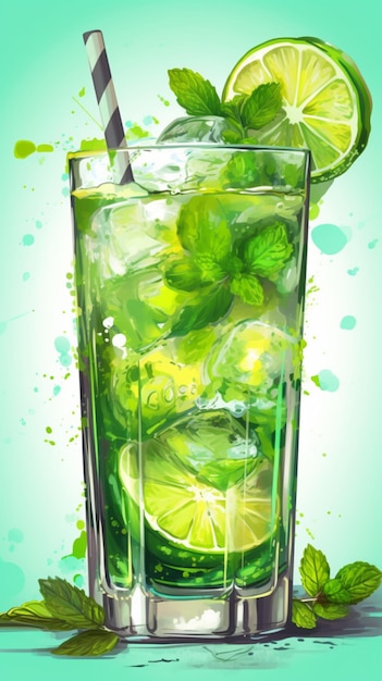 Mojito-Vektorkunstposter