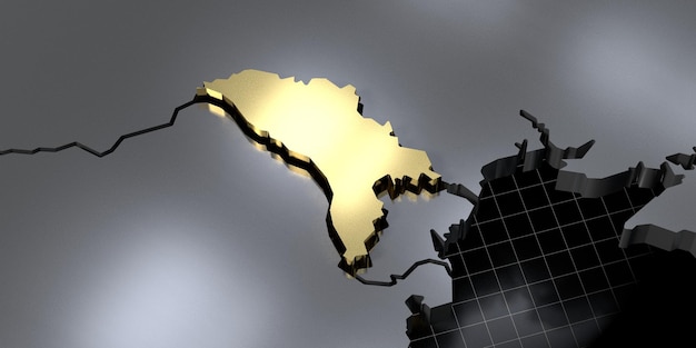 Moldawien Landform 3D-Darstellung