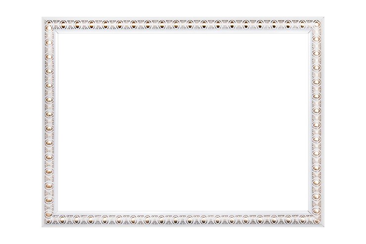 Foto moldura branca com padrão dourado para foto, certificado isolado
