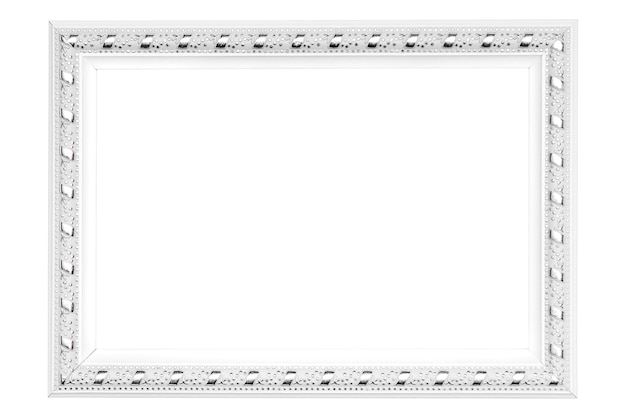 moldura branca com padrão prateado para foto, certificado isolado