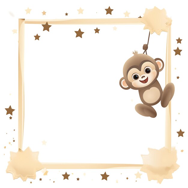 Foto moldura de baby gibbon crie uma moldura inspirada no sweet sw for kid 2d flat creative design art