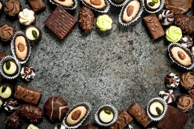 Moldura de chocolates.