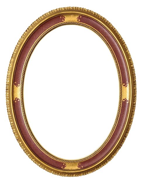 Moldura decorativa dourada oval