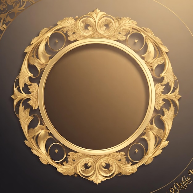 moldura dourada circular de luxo vetorial com espaço de texto