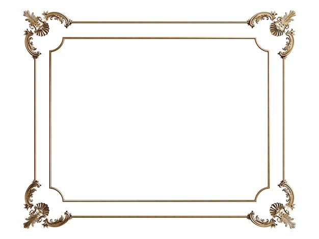 Foto moldura dourada clássica com decoração ornamentada