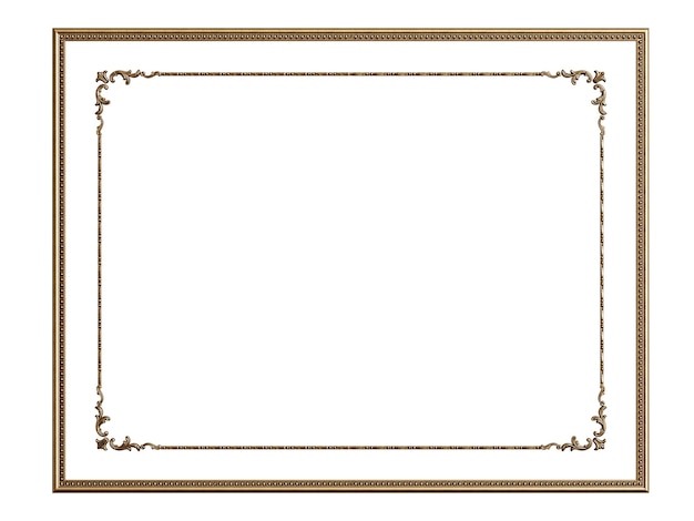 Moldura dourada clássica com decoração ornamentada