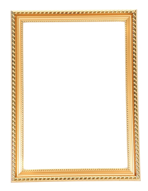 Foto moldura dourada isolada no branco