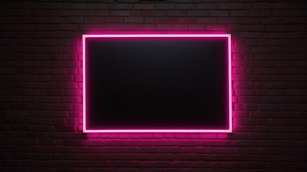 Moldura neon em fundo escuro Ilustração AI GenerativexA