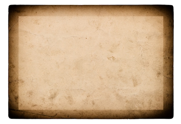 Moldura para fotos vintage de papel usada isolada no fundo branco