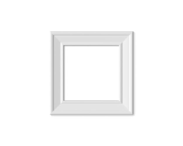 Foto moldura quadrada em branco de madeira ou plástico