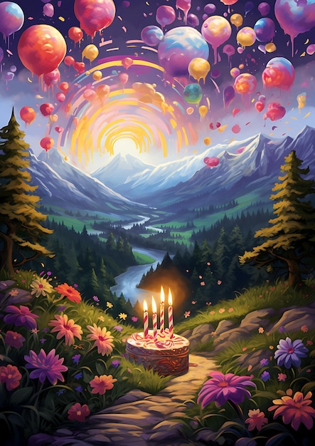 Molduras coloridas para convites de aniversário
