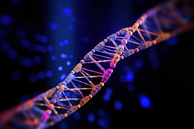 Molécula de ADN artificial Inteligencia artificial espiral de ADN de colores hélice de ADN coloridos genes cromosomas