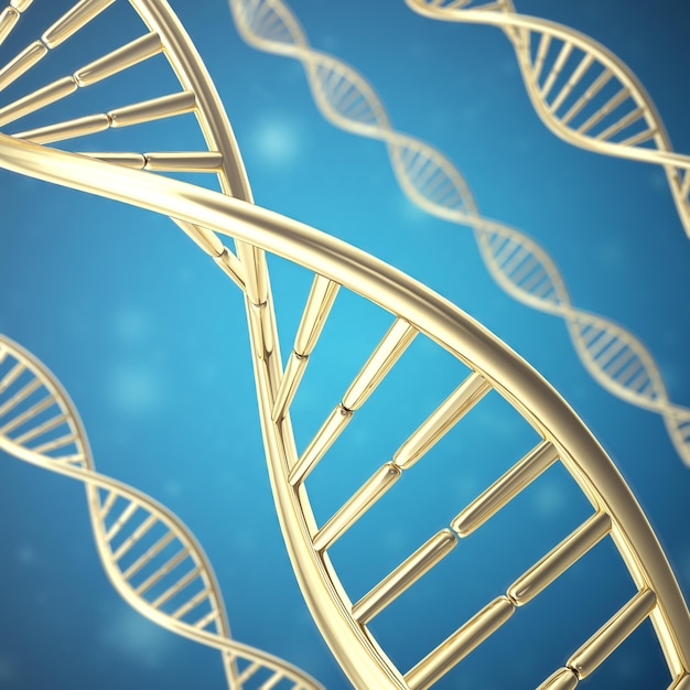 Molécula de ADN artificial sintética el concepto de representación 3d de inteligencia artificial