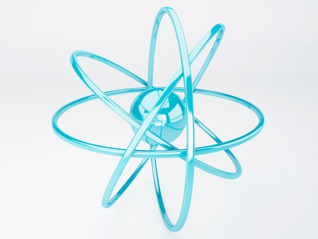 Molécula, átomo en el fondo blanco