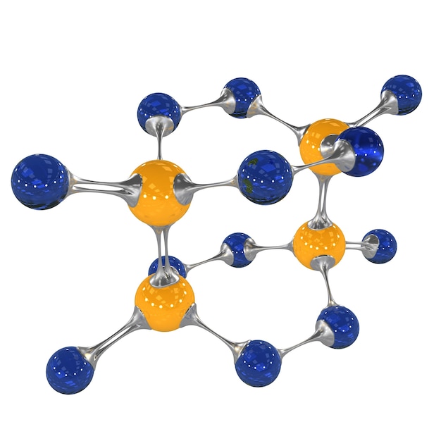 molécula, celosía molecular, representación 3D