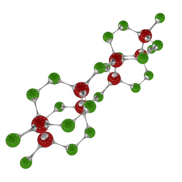 molécula, celosía molecular, representación 3D