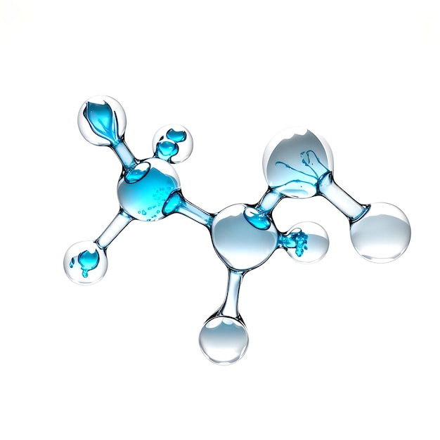 Molécula de etanol Alcohol C2H5OH Química Diseño del vidrio