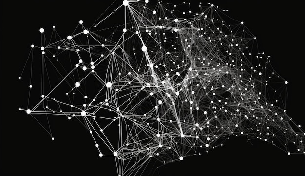 Molécula de fondo gráfico geométrico y comunicación Líneas conectadas con puntos Generado por IA