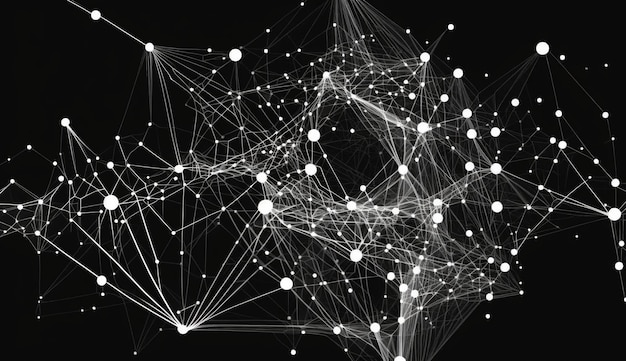 Molécula de fondo gráfico geométrico y comunicación Líneas conectadas con puntos Generado por IA