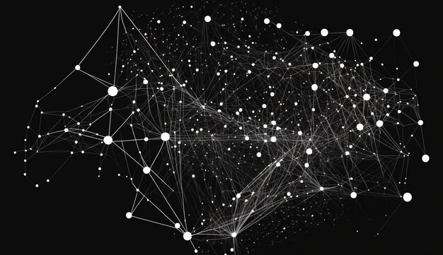 Molécula de fondo gráfico geométrico y comunicación Líneas conectadas con puntos Generado por IA