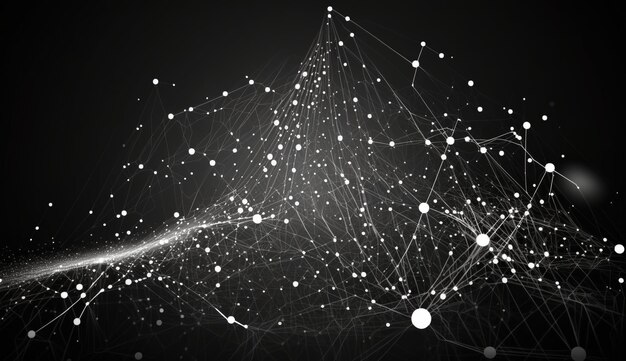 Molécula de fondo gráfico geométrico y comunicación Líneas conectadas con puntos Generado por IA