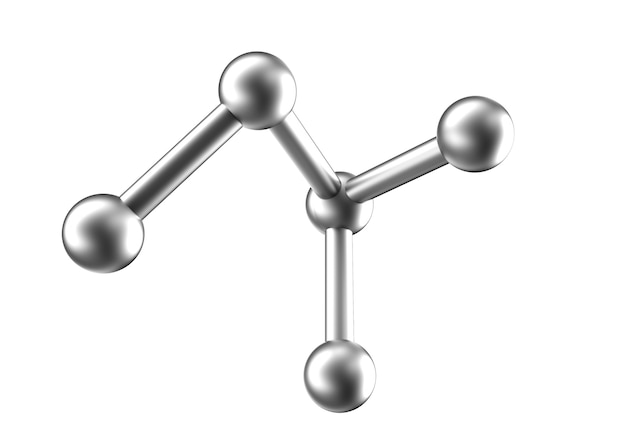 Molécula para química. 3D render em um fundo branco.