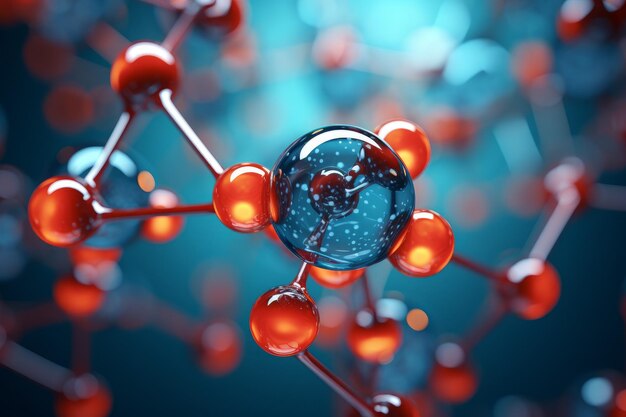 Molécula vibrante arte 3D Generar Ai