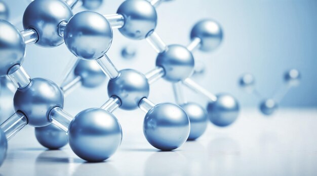 Molecular structure of a molecule in blue tones.