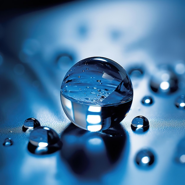 moléculas y átomos de burbujas de agua transparentes