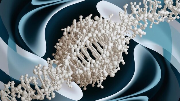 Foto moléculas blancas modelo de fondo abstracto para la ciencia o la medicina