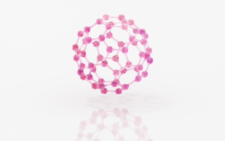 Foto moléculas de gradiente com renderização em 3d de fundo branco