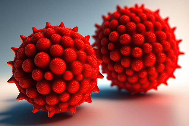 Moléculas de virus rojo 3D