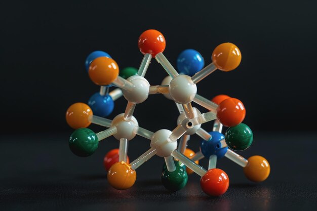 Molekül-Atom-Modell Abstract Strukturwissenschaft und medizinisches Konzept KI generiert