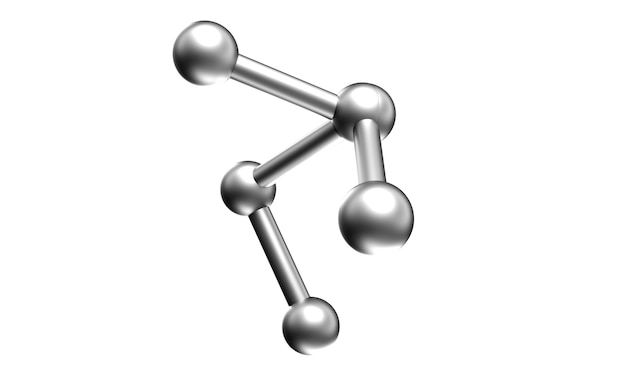 Molekül für die Chemie. 3D-Render auf weißem Hintergrund.