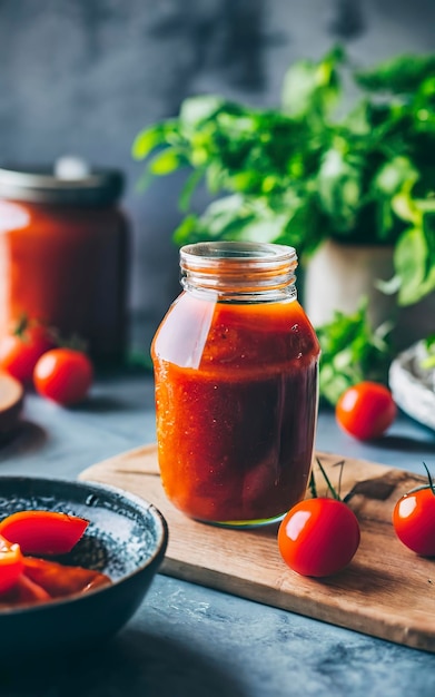 molho de tomate caseiro em conserva