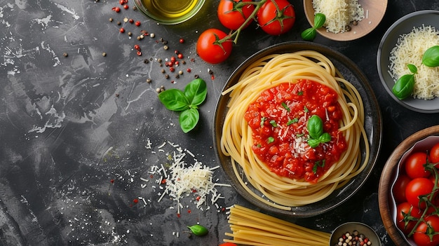 Molho de tomate caseiro tradicional com espaguete