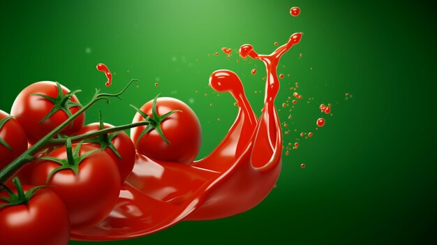 Foto molho de tomate fluindo estúdio tiro conceito de publicidade