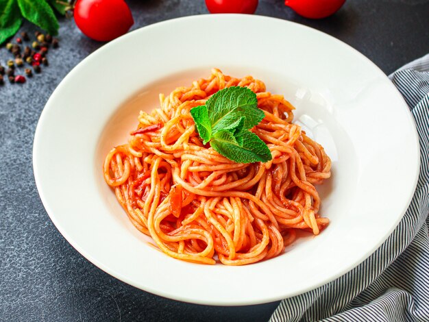 Molho de tomate macarrão espaguete