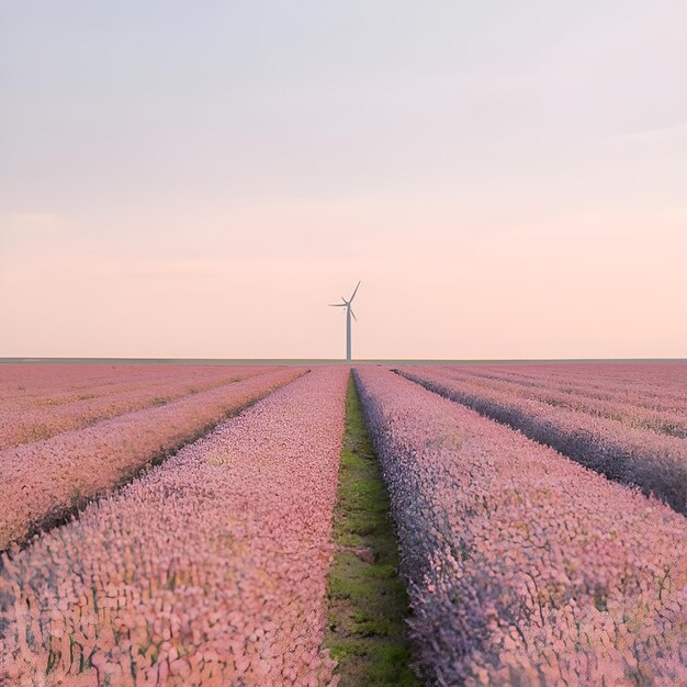 molino de viento holandés en el campo _ paisaje natural _ ai imagen _ fotografía natural _ ai fotos