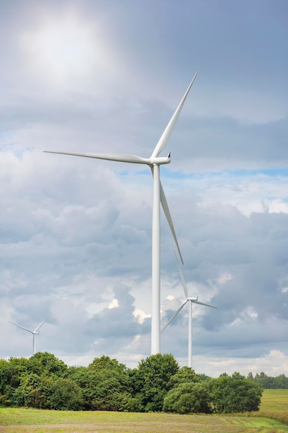 Molinos de viento de energía eólica verde para la producción de molinos de viento de electricidad renovable en el campo produ