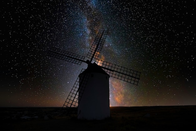 Molinos de viento en La Mancha España