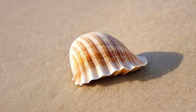 Molusco marinho Concha de mar na praia de areia