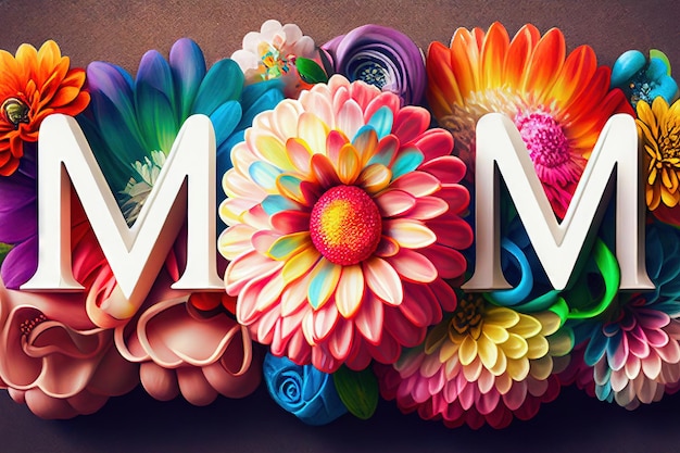 MOM in Bloom Flores coloridas explican el amor de la madre IA generativa