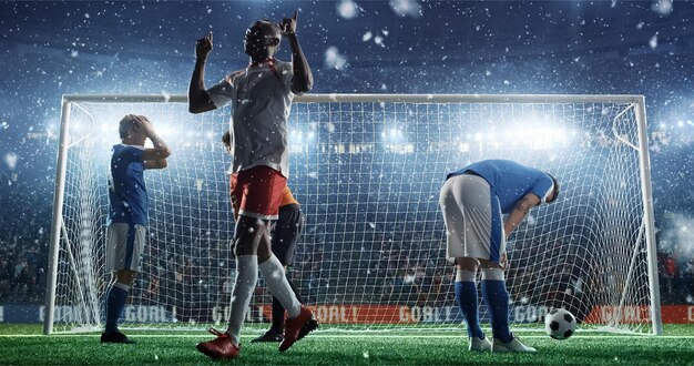 Moment eines Fußballspiels im Profistadion