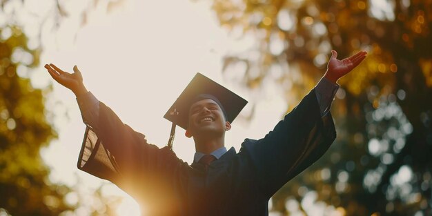 Un momento de alegría de los graduados generado por la IA