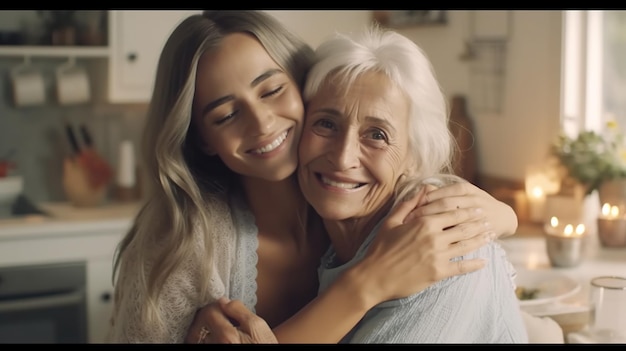 Momento de ligação entre mãe e filha