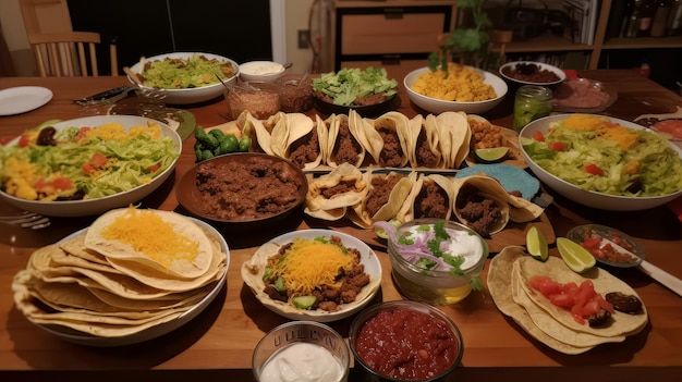 Momento decisivo do Taco Party Cinco de Mayo no México