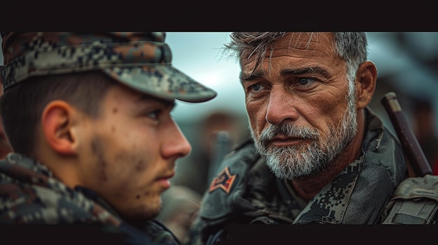 Un momento emocional de un veterano presentando el papel tapiz