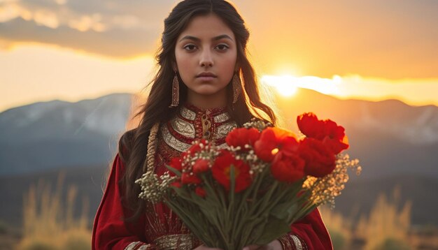 el momento sereno de un amanecer durante Nowruz