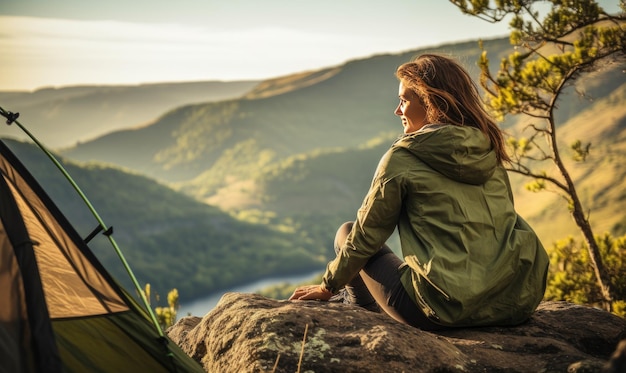 Un momento sereno en la majestuosa cumbre que abraza la belleza y la soledad de la naturaleza